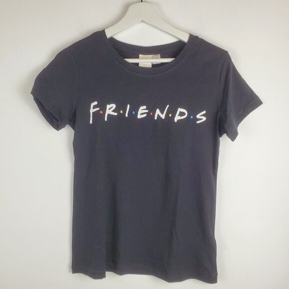 H&M XS Friends Black t-shirt Short‎ sleeve WB Collab - Picture 1 of 6
